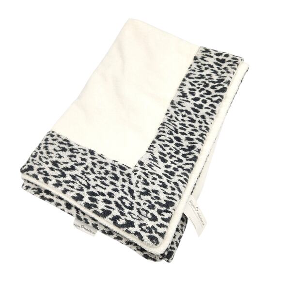 ABYSS White Colorblock Cheetah Print Luxury Cotton Portozimbia Large Beach Towel - Picture 2 of 6